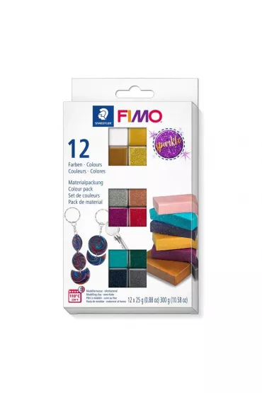 Staedtler Zestaw Fimo Effect Sparkle 12 kostek 25g 300 g