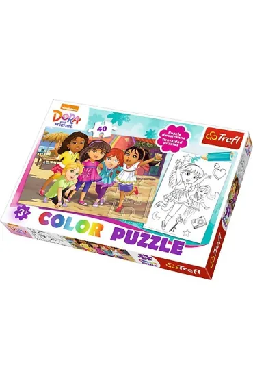Puzzle color 40 el. Dora i przyjaciele Trefl