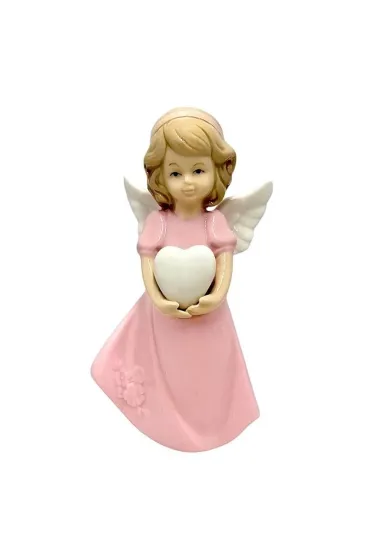 Figurka Anio�ek porcelanowy r�owy 14cm
