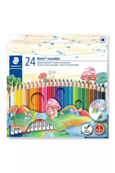 Staedtler Kredki o��wkowe Noris Club, sze�ciok�tne, usuwalne z gumk� 24 szt.