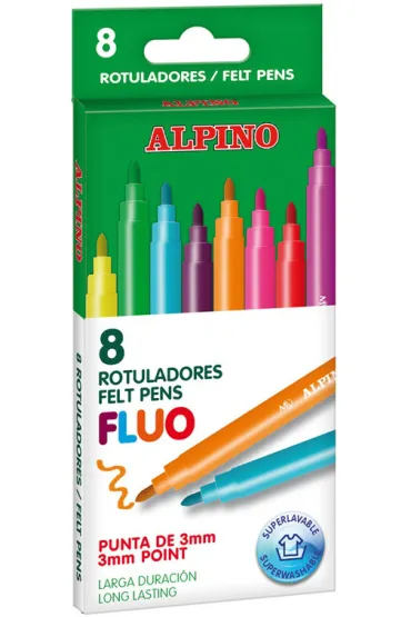 Alpino Flamastry Fluo 8 kolor�w
