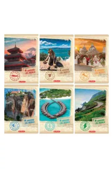 Herlitz Zeszyt A5 Around the World kratka 60 kartek 5 szt.