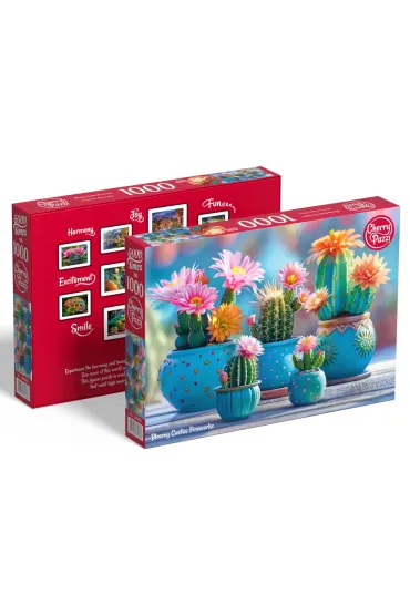 Puzzle 1000 el. Bloomy Cactus Fireworks CherryPazzi