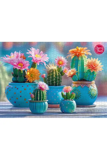 Puzzle 1000 el. Bloomy Cactus Fireworks CherryPazzi