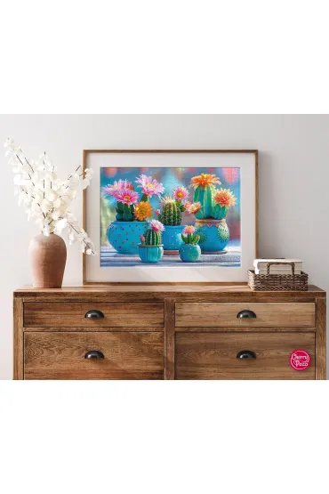 Puzzle 1000 el. Bloomy Cactus Fireworks CherryPazzi