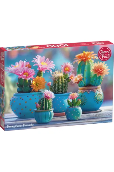 Puzzle 1000 el. Bloomy Cactus Fireworks CherryPazzi