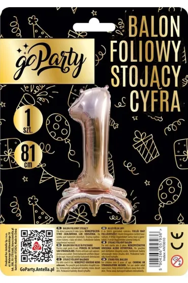 GoParty Balon foliowy stoj�cy 1 rose gold 81cm