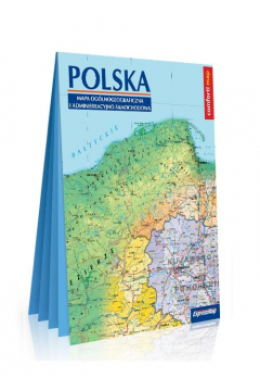 Polska Mapa oglnogeograficzna i administracyjno-samochodowa laminowana mapa XXL 1:1 000 000