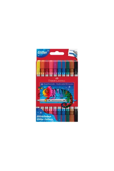Flamastry Faber-Castell dwustronne brokatowe 10 kolor�w