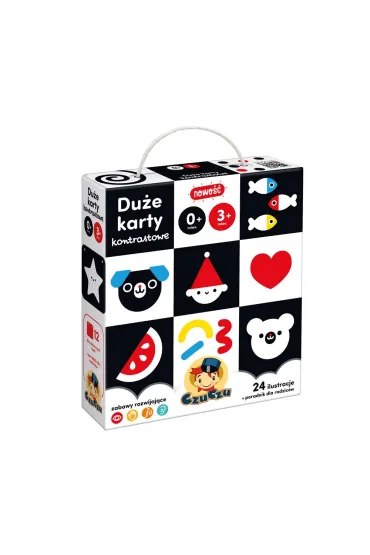 CzuCzu. Du�e karty kontrastowe dla dzieci w wieku 0-3 mies.+