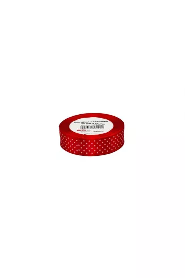 Wst��ka satynowa w kropki czerwona 25mm x 22m