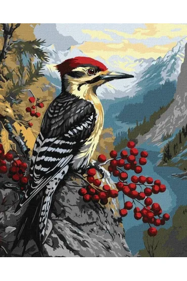 Ideyka Malowanie po numerach - Dzi�cio� na kalinie 40x50cm