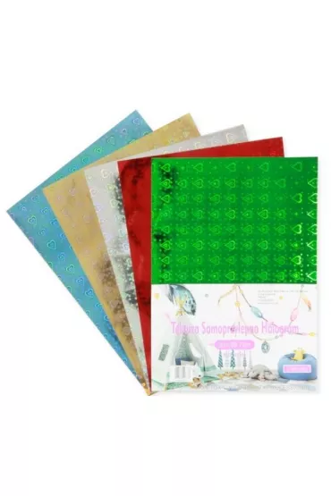 Penword Tektura samoprzylepna hologram serca 5 kolor�w
