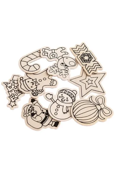 dpCraft Ozdoby drewniane z magnesem 4-6 cm 9 szt