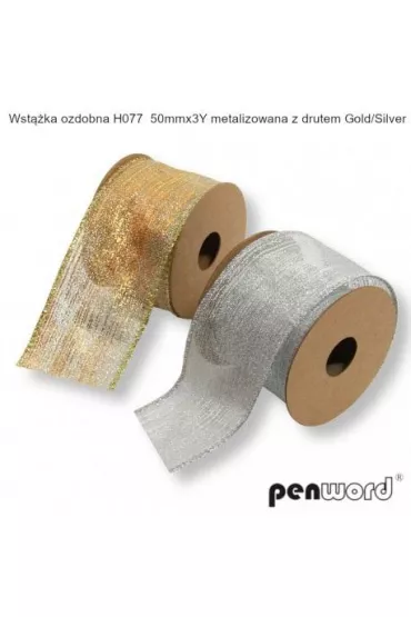 Penword Wst��ka metalizowana z drutem 5cm, 12 x 274cm