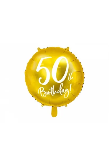 PartyDeco Balon foliowy 50th Birthday z�oty 45cm
