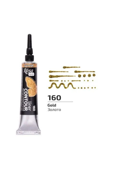 Rosa Farba akrylowa kontur universal brokat gold 20ml 20 ml