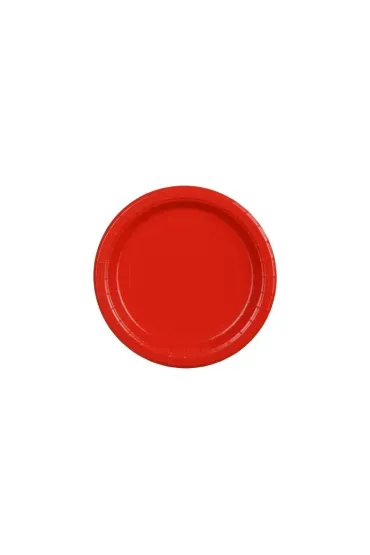 PartyDeco Talerzyki papierowe czerwone 18cm 6 szt