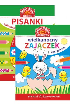 Pakiet Obrazki do kolorowania: Pisanki kolorowe, Wielkanocny zajczek i przyjaciele