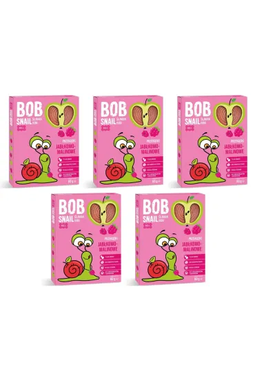 Bob Snail Przek�ska jab�kowo-malinowa z owoc�w bez dodatku cukru Zestaw 5 x 60 g
