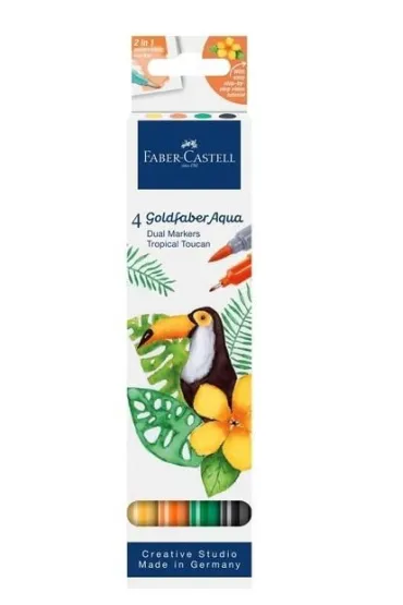 Pisak akwarelowy dwustronny 4kol FABER CASTELL