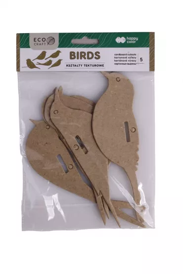 Happy Color Kszta�ty tekturowe BIRDS 12x6cm 5 szt.