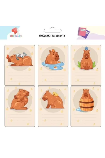 All4Kids Naklejki na szafk� i zeszyt Kapibara 1