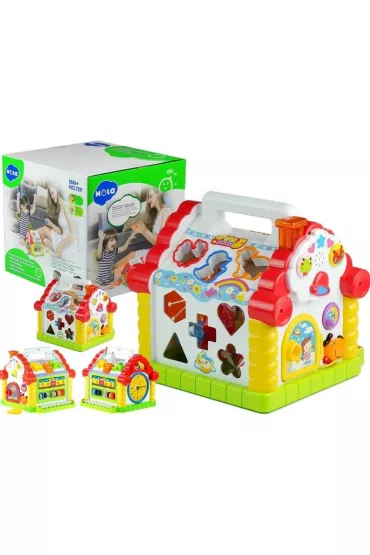 Edukacyjny wielofunkcyjny domek, pianinko, sorter LeanToys