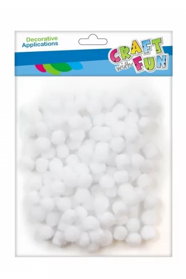 Craft with Fun Pompony dekoracyjne bia�e 1cm