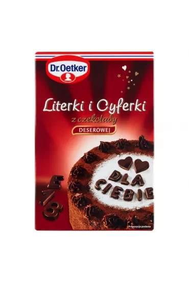 Dr. Oetker Literki i cyferki z czekolady deserowej 82 szt.