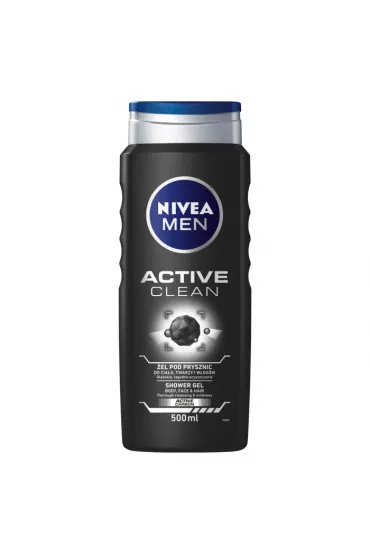 Nivea Men Active Clean �el pod prysznic do twarzy, cia�a i w�os�w 500 ml