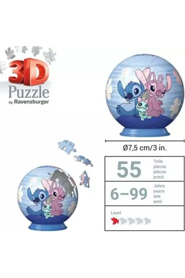 Puzzle Kula 54 el. 3D Stitch 3 Ravensburger