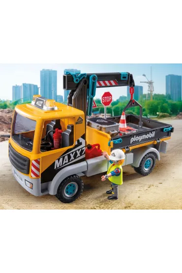 Playmobil Action Heroes Ci�ar�wka budowlana z d�wigiem 71750
