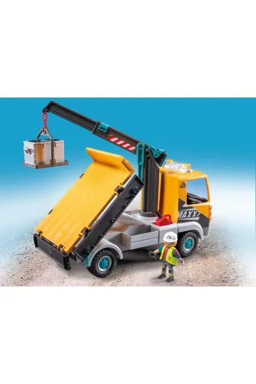 Playmobil Action Heroes Ci�ar�wka budowlana z d�wigiem 71750