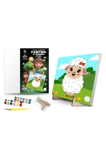 Qbee Malowanie po numerach - Weso�a oweczka 25x25cm