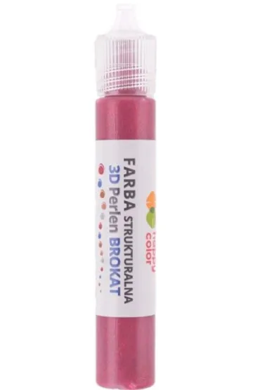 Happy Color Farba strukturalna 3D- Perlen brokat czerwony