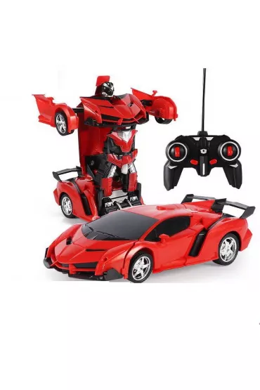 Auto Robot Transformers 2w1 Pilot R/C czerwony LeanToys