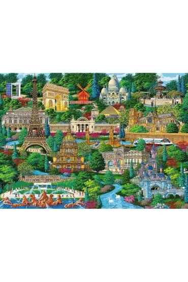 Puzzle drewniane 1000 el. Francja, znane miejsca Trefl