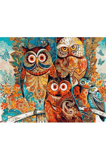 Twoje Hobby Malowanie po numerach - Tajemnicze sowy 30x40cm