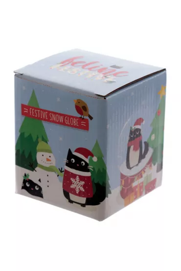 �wi�teczna szklana �nie�na kula 'Feline Festive' - Kot