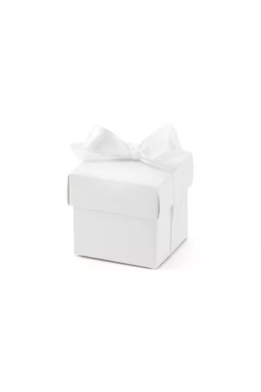 PartyDeco Pude�eczka z kokardk� bia�e 10 szt.