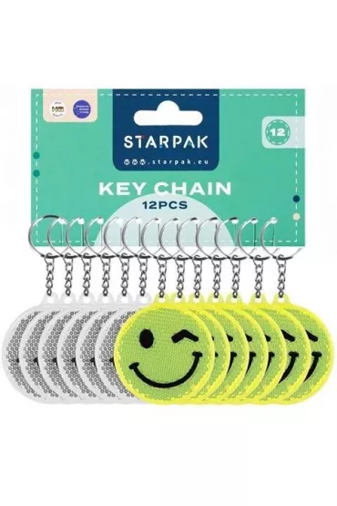 Starpak Brelok odblaskowy emotka 7cm mix kolor�w