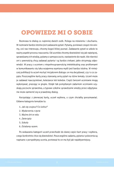 Opowiedz mi o sobie. Materia�y dla uczni�w z problemami w komunikowaniu si� - Jacek  Stojanowski