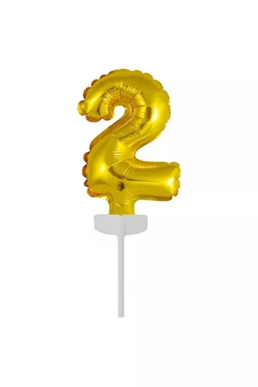 Amscan Balon foliowy mini cyfra 2 z�ota 8x12cm