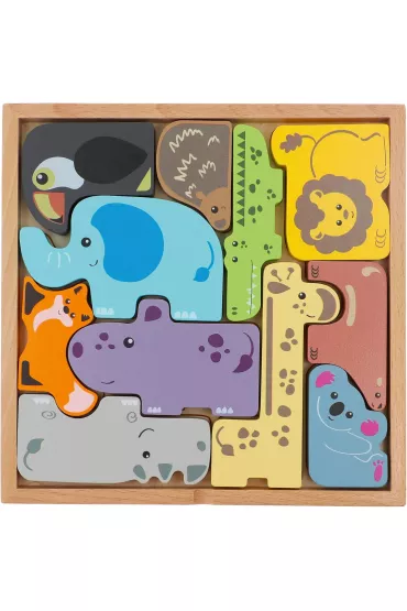 Puzzle Zabawka drewniana - Zoo crew Trefl