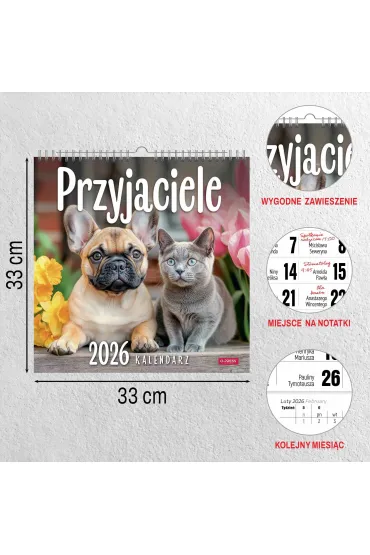 Opress Kalendarz 2026 wieloplanszowy kwadrat Przyjaciele