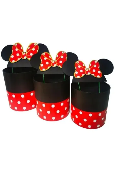 Rozette Pude�ko Flower Box okr�g�e Micky czerw ROZETT 3 szt.