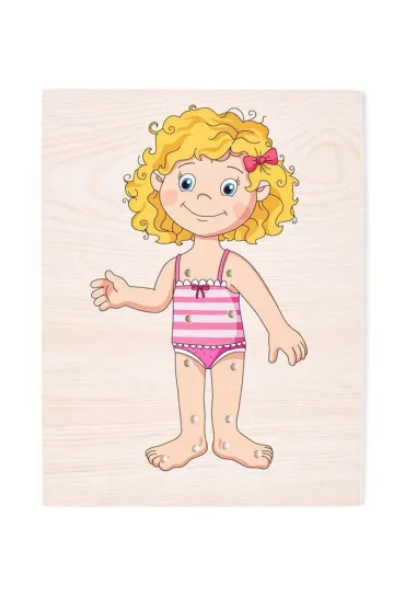 Drewniana uk�adanka Dziewczynka do przebierania Przeplatanka 90017 Woody Woodyland