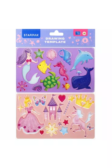 Starpak Plastikowy szablon rysunkowy - ksi�niczki 2 szt.