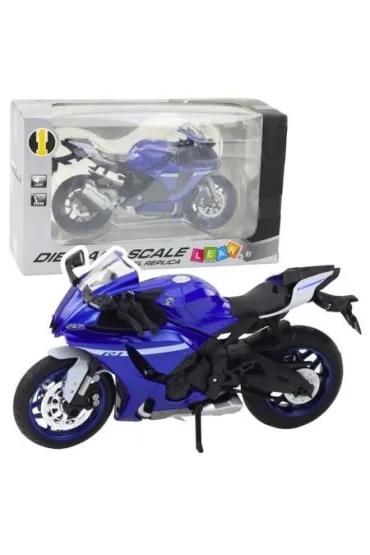 Motocykl metalowy ze �wiat�em i d�wi�kiem 1:12 LeanToys